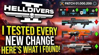 Helldivers 2  I Tested EVERY NEW CHANGE In The Latest Update [upl. by Yatnuahs]