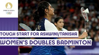 TanishaAshwini fall short in their first match  Badminton womens doubles 🏸 Paris 2024 Highlights [upl. by Karol]