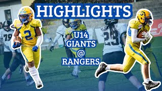 Highlights U14  Giants  Rangers [upl. by Laise]