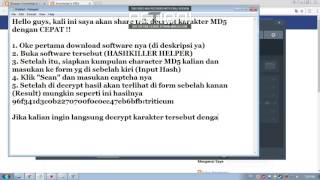 Cara Decrypt Password MD5 Dengan Cepat [upl. by Pierpont808]