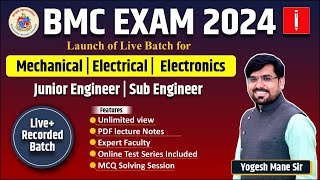 BMC Exam 2024  Jr Engineer  Sub Engineer  Launch of Live Batch  bmcrecruitment2024 [upl. by Cyprio419]