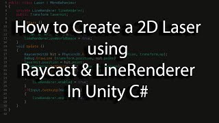 How to Create a 2D Laser using Raycast amp LineRenderer In Unity C [upl. by Narton]