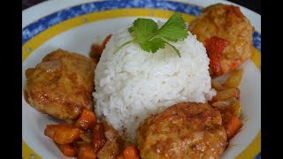 Nueva Receta Albóndigas de Pollo con arroz Blanco [upl. by Standish]