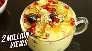 Fruit Custard Recipe  How To Make Fruit Custard At Home  Dessert Recipe  Fruit Custard  Ruchi [upl. by Lehcem]