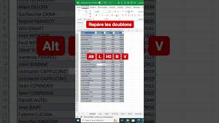 Supprimer les doublons avec des raccourcis Excel [upl. by Aridnere]