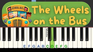 Easy Piano playalong The Wheels on the Bus [upl. by Eldin771]