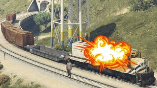 Stopping A Train In GTA 5 [upl. by Pennie]