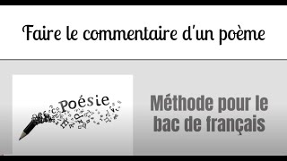 Faire le commentaire dun poème  Méthode bac de français [upl. by Territus]