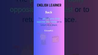 English Word  Back  Meaning With An Example englishwords english back [upl. by Notlehs]