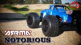 ARRMA Notorious 6S BLX first run on 4S amp 6S  Stock [upl. by Victorine]