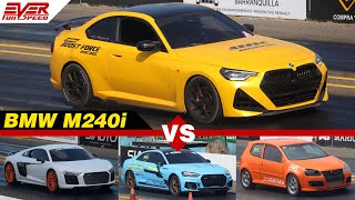 DRAG RACES New BMW M240i xDrive 🆚 Audi R8 V10 Honda Civic TURBO Audi RS5  VW Golf GTI [upl. by Adore]