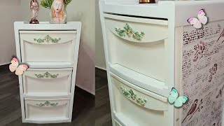 DALE A TUS CAJONERAS DE PLASTICO UN ESTILO VINTAGE Y ROMANTICO [upl. by Meryl]