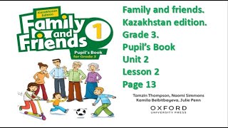 Family and Friends 1 Kazakhstan Edition Pupils Book for Grade 3Unit 2 Lesson 2Page 13 [upl. by Oemor]