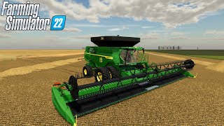 JOHN DEERE X9 1100 CHIP Combine Harvesting On A Large Field Farming Simulator 22 [upl. by Maurilia]