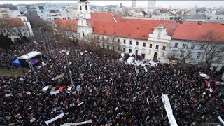 Thousands of Slovaks rally against government corruption [upl. by Cailean]