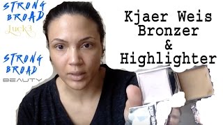 First Impressions Swatches amp Review of Kjaer Weis Highlighter amp Bronzer [upl. by Anatnas727]