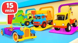 Learn colors with Helper Cars Car cartoons for kids Street vehicles amp emergency vehicles for kids [upl. by Arianne]