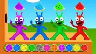 Learn colors with Pea Pea Cartoon  Learn colors with watermelon [upl. by Eibrab]