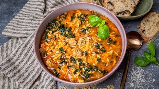 Italian Sausage Soup with Orzo and Kale [upl. by Alma735]