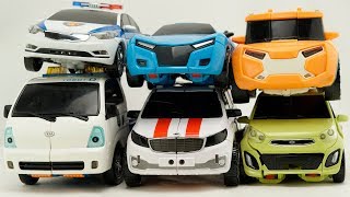 Tobot Robot Car Transformers Police Rescue Evolution Adventure vs Athlon Truck mainan Transforming [upl. by Olson]