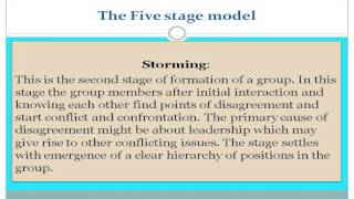 Group developmentfive stage model [upl. by Noelopan65]