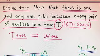 Lec32Graph TheoryProperties of TreesGTU Exam Questions [upl. by Idnarb]