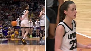 Caitlin Clark assessed a tech for tossing the ball  ESPN College Basketball [upl. by Nahguav]