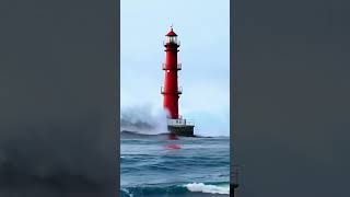 Unexpected Giant Wave Slams Lighthouse – Caught on Camera scaryocean oceanship ocean [upl. by Ocsic]