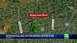 Woman dies after hit by car while crossing Waterman Boulevard in Fairfield police say [upl. by Dehnel]