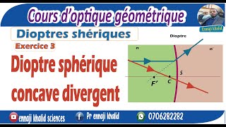 Dioptre sphérique concave divergent exercice 3 [upl. by Eiznikam]