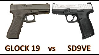 GLOCK 19 vs SampW SD9VE  Specifications [upl. by Viquelia]