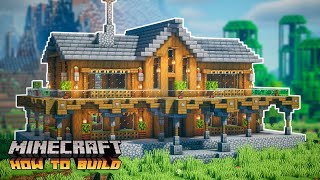 Minecraft How to Build a Spruce Mansion TwoPlayer Survival House [upl. by Sillaw]