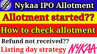 Nykaa IPO allotment status💥Nykaa ipo GMP update🔴Nykaa ipo refund🔵Nykaa ipo allotment started [upl. by Templeton]