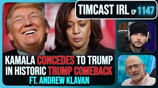 Kamala CONCEDES Trump SWEEPS 2024 Election DOJ DROPS Trump Cases wAndrew Klavan  Timcast IRL [upl. by Nageek]