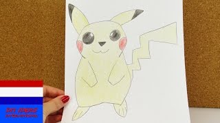 Hoe teken je een Pikachu  schattige elekropokémon om na te tekenen [upl. by Orlan395]