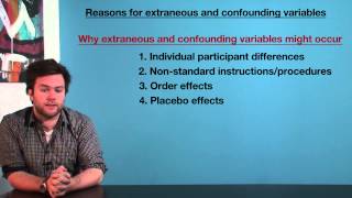 VCE Psychology  Reasons for Extraneous and Confounding Variables [upl. by Klein]