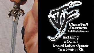 Installing Conan Sword Letter Opener to Statue Kit [upl. by Geminius539]