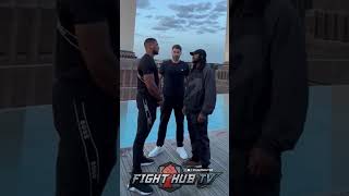 ANTHONY JOSHUA amp JERMAINE FRANKLIN FACE OFF FOR FIRST TIME IN LONDON [upl. by Tamah]