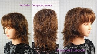 Coupe cheveux femme dégradée milongue  Layered Bob haircut  Corte de pelo mujer en capas [upl. by Haleehs716]