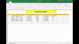 HOW TO MAKE EXPORT amp IMPORT RECORD SHEET IN EXCEL IN THIS VIDEO excel exceltutorial short [upl. by Ydnec132]