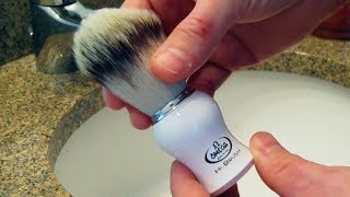 Omega Synthetic Shaving Brush Review [upl. by Odarbil581]