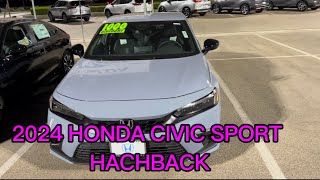 2024 HONDA CIVIC SPORT HATCHBACK SONIC GREY [upl. by Carlynne675]