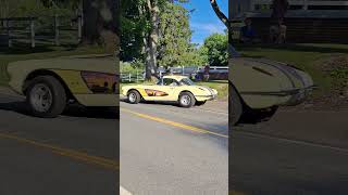 C1 Corvette with Vintage Paint leaving a CruiseIn corvette c1corvette gilmorecarmuseum [upl. by Grim627]