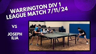 Neil Myatt vs Joseph Ilia  Warrington Div 1 League Match  71124 [upl. by Rici]