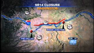 SR 14 closed in Klickitat County due to new grass fires [upl. by Saihtam]