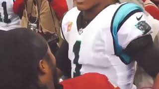 Cam Newton Exchange with Josh Norman Postgame [upl. by Lananna]