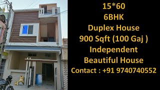 Modern 15X60 East Face Duplex House Walkthrough  6BHK House  900 Sqft Independent House [upl. by Ahsaeit787]