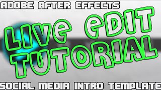 After Effects Social Media Intro Template 2D LIVE EDIT TUTORIAL [upl. by Shoifet]