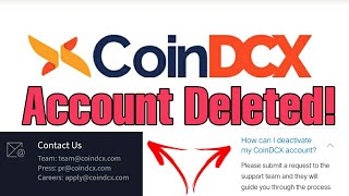 how to delete coindcx account  CoinDCX  delete coindcx account [upl. by Aenitsirhc]