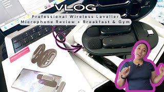 Professional Wireless Lavalier Microphone Review  Girl Breakfast amp Mini Gym Session [upl. by Notfilc653]